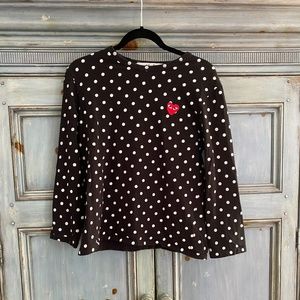 Comme des Garcons PLAY Cotton Top, black with white polkadot size M